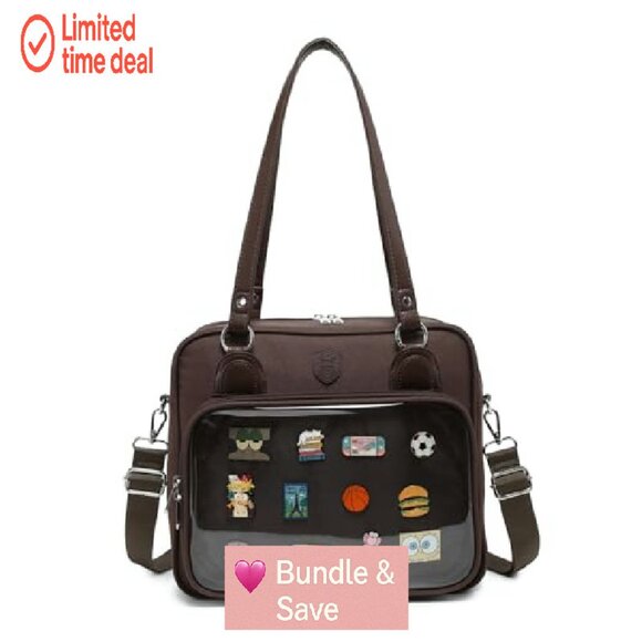 Oxford Ita Bag Crossbody Shoulder Satchel Messenger Backpack Pins Display - Picture 2 of 8